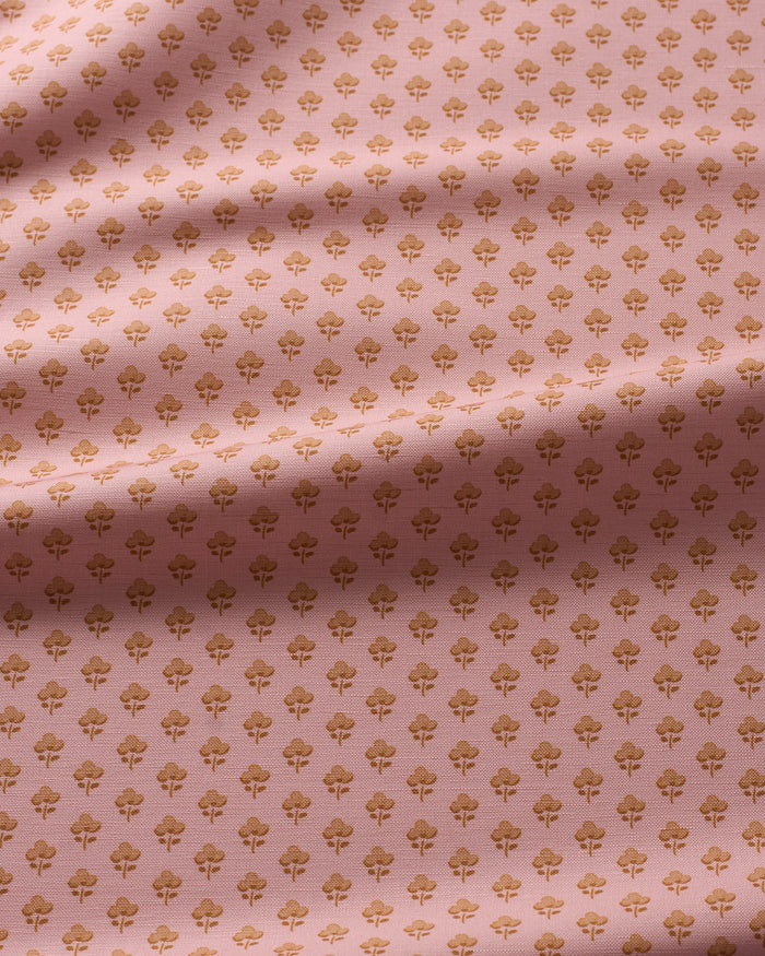 Pansy Meadow Fabric - Dusty Mauve Gold