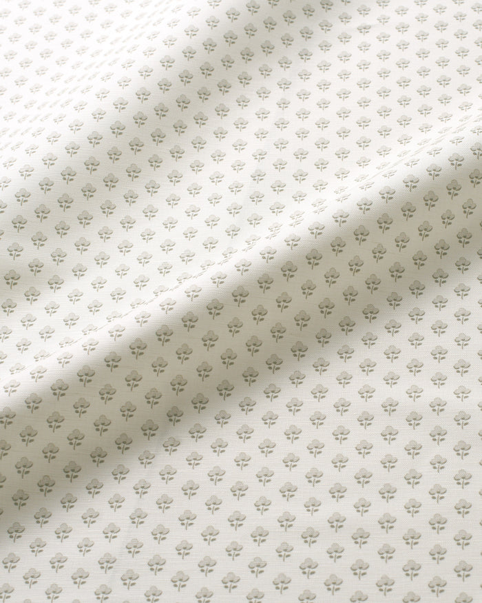 Pansy Meadow Fabric - Ivory Sage