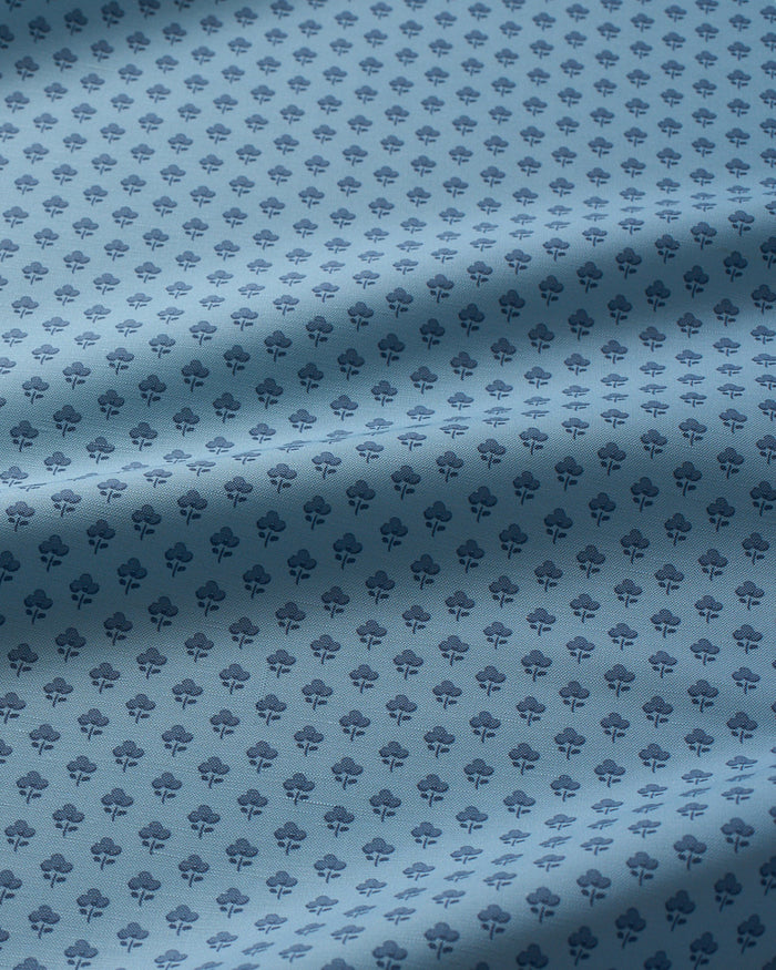 Pansy Meadow Fabric - Sky Navy