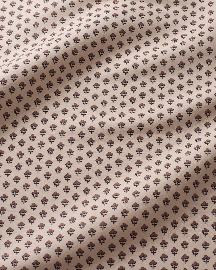 Pansy Meadow Fabric - Soft Pink Chocolate