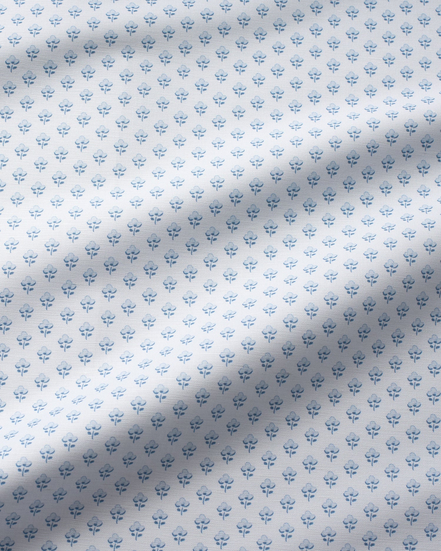 Pansy Meadow Fabric - Soft Sky Teal