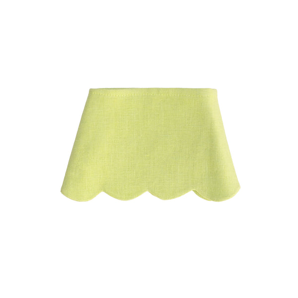 Scalloped Linen Lampshade - Pear