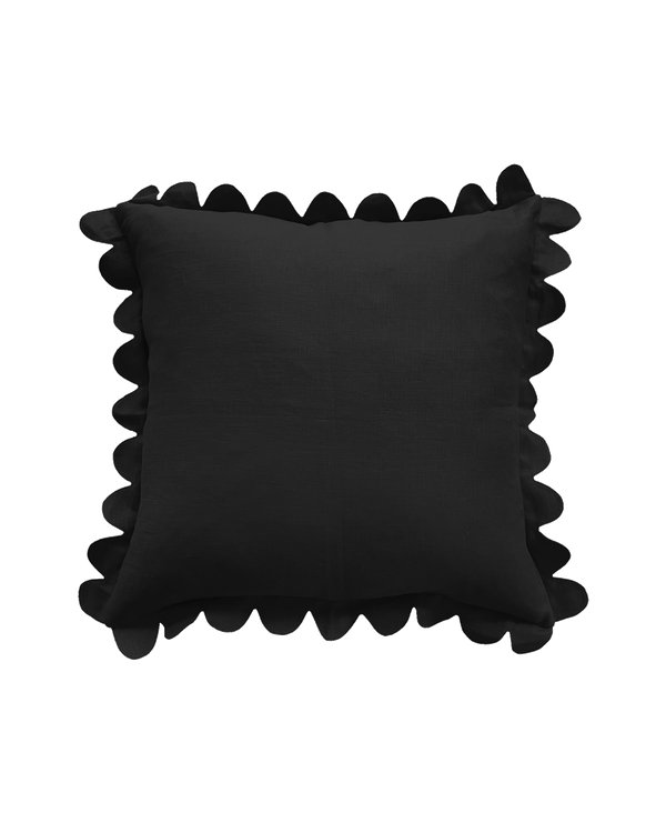 Scalloped Pillow - Black