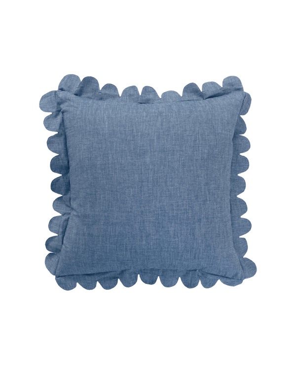 Scalloped Pillow - Chambray