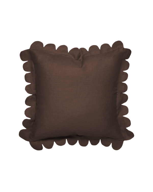 Scalloped Pillow - Chocolate