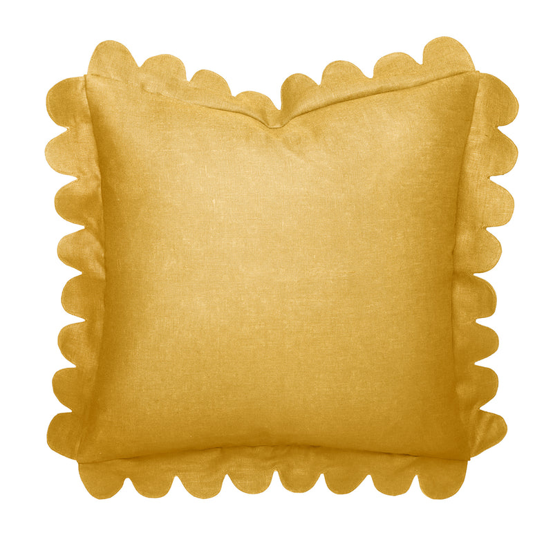 Scalloped Pillow - Mustard