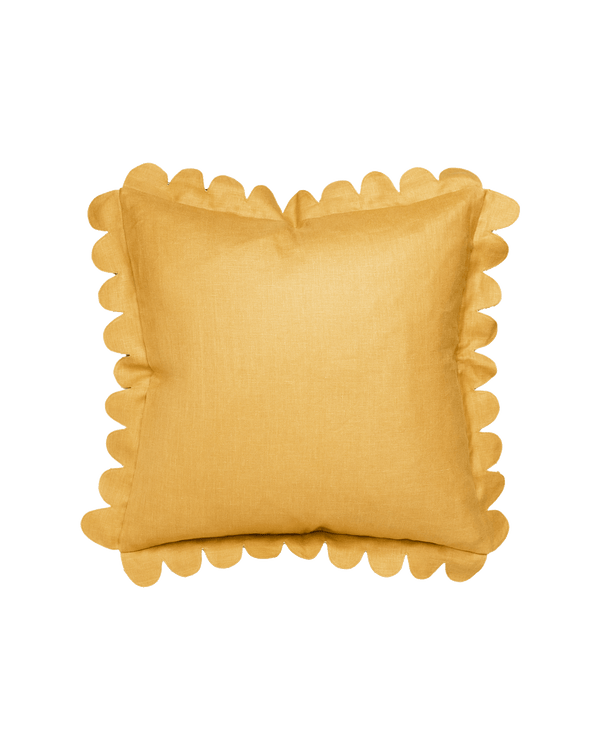Scalloped Pillow - Mustard