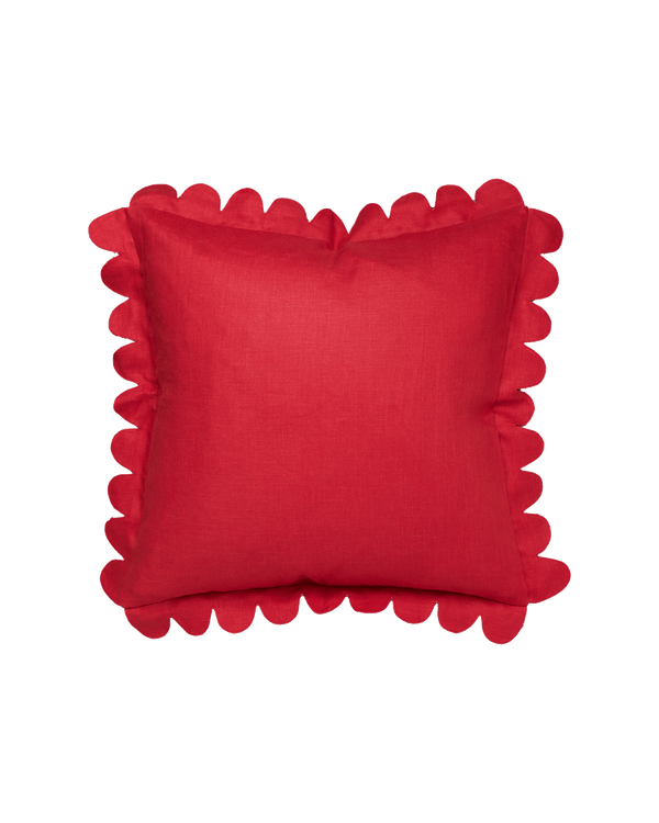 Scalloped Pillow - Red