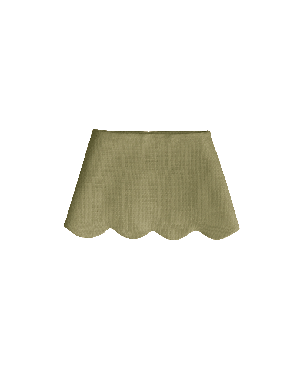 Scalloped Linen Lampshade - Thyme
