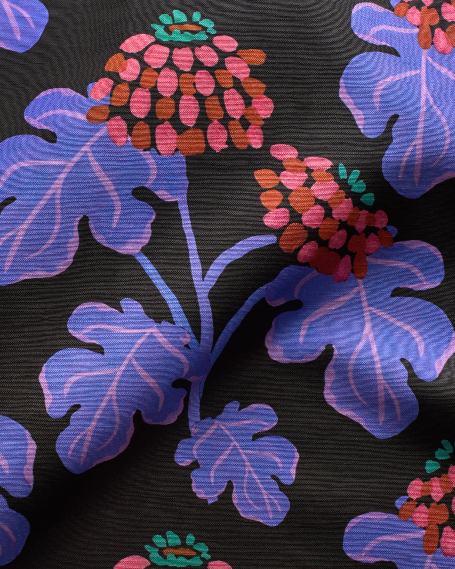 Casia Flowers Fabric - Black