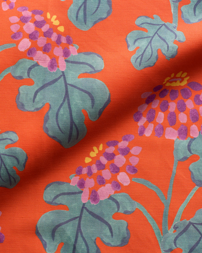 Casia Flowers Fabric- Red