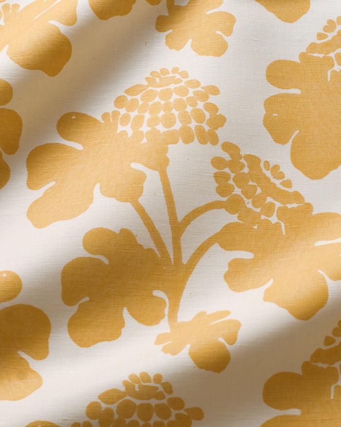 Casia Silhouette Fabric - Ivory Mustard