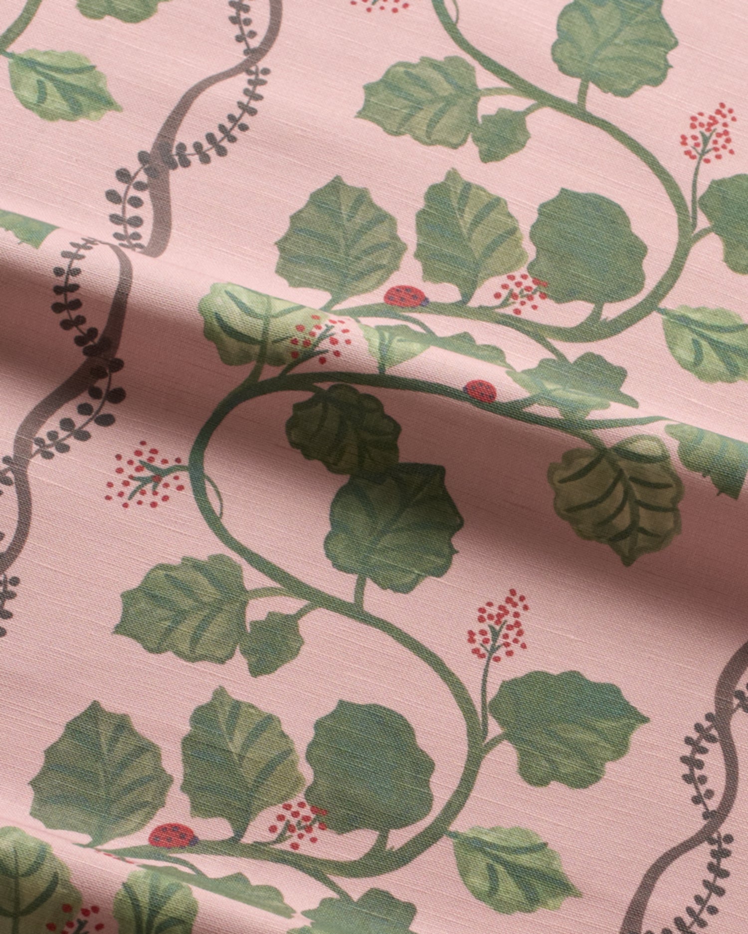 Ladybug Highway Fabric - Dusty Mauve