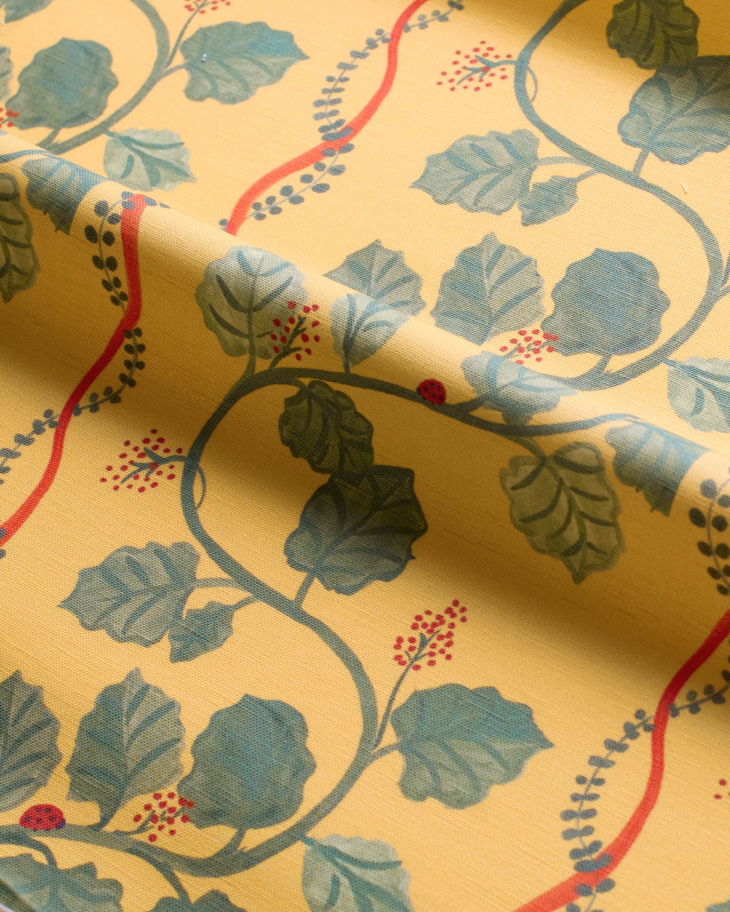Ladybug Highway Fabric - Mustard