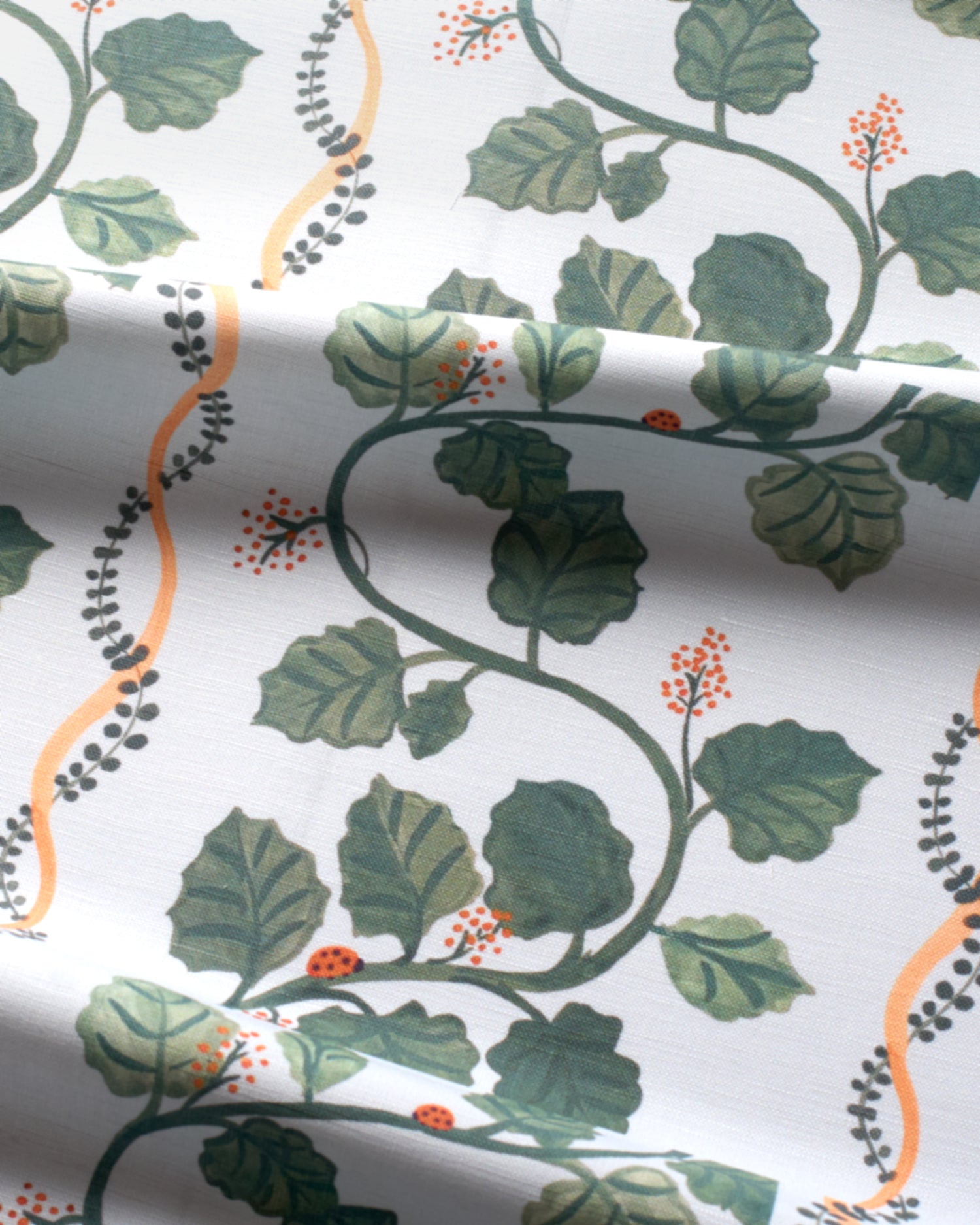 Ladybug Highway Fabric- Soft Sky Orange