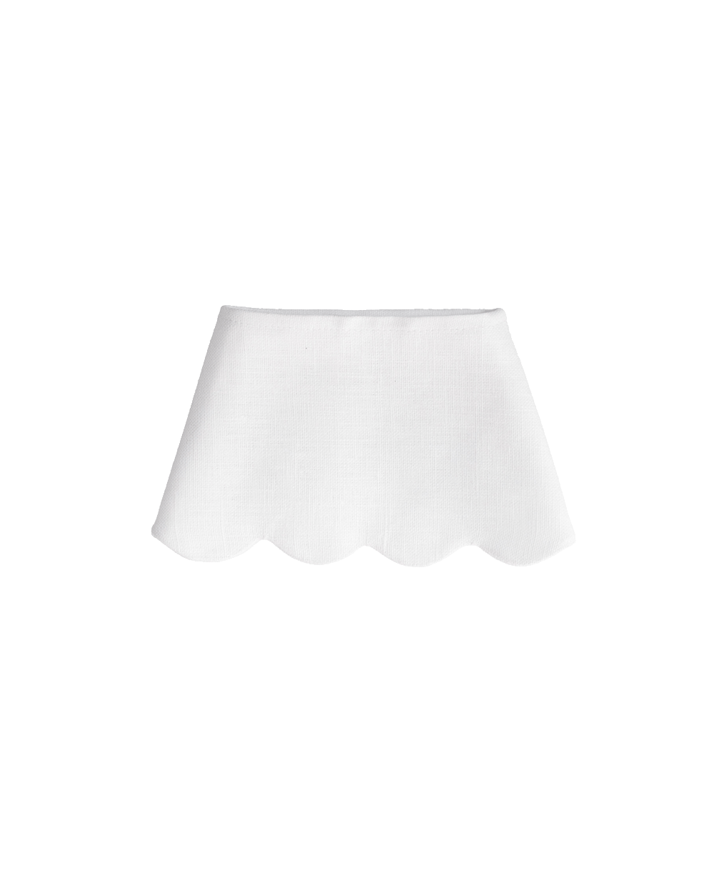 Scalloped Linen Lampshade - White