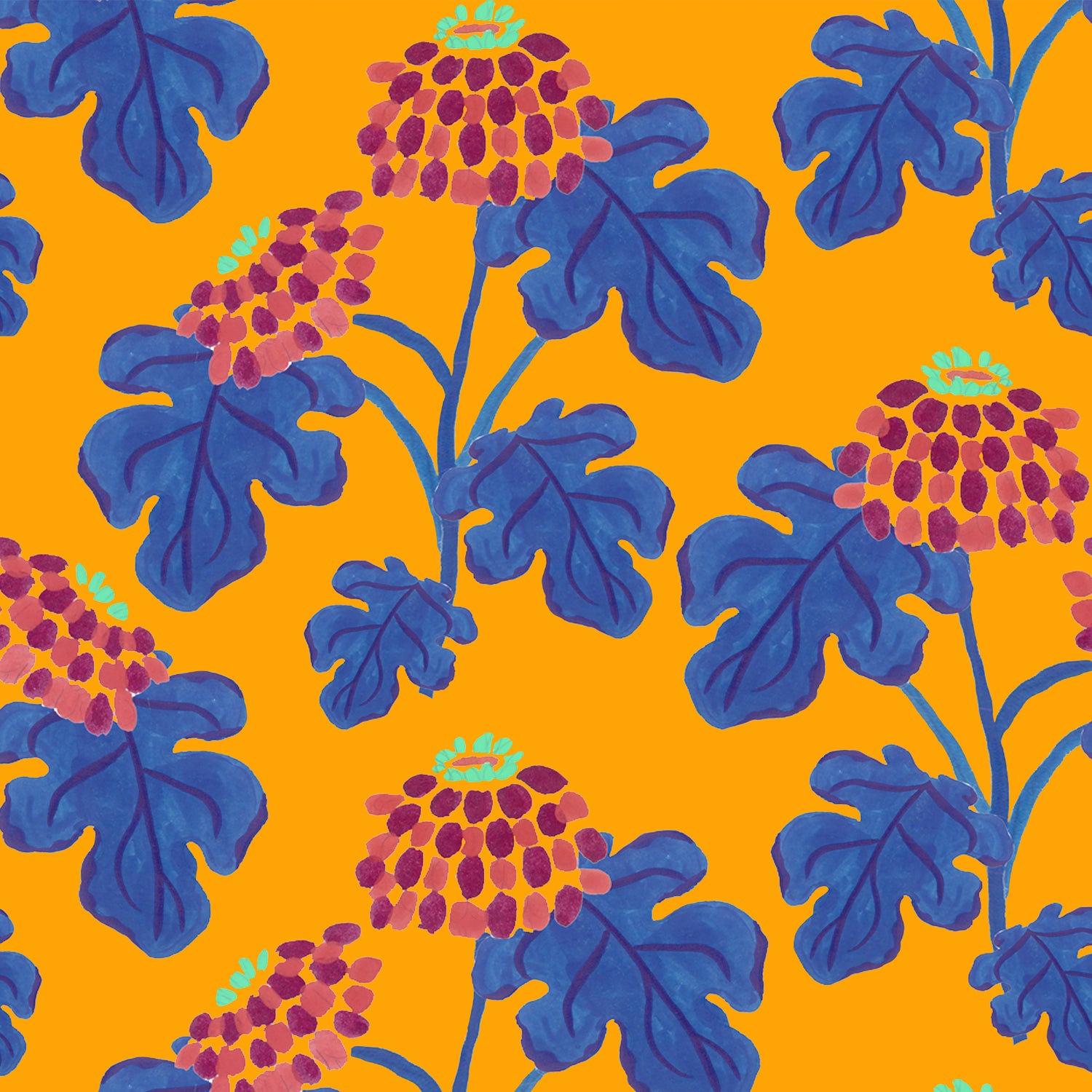 Casia Flowers Fabric - Marigold