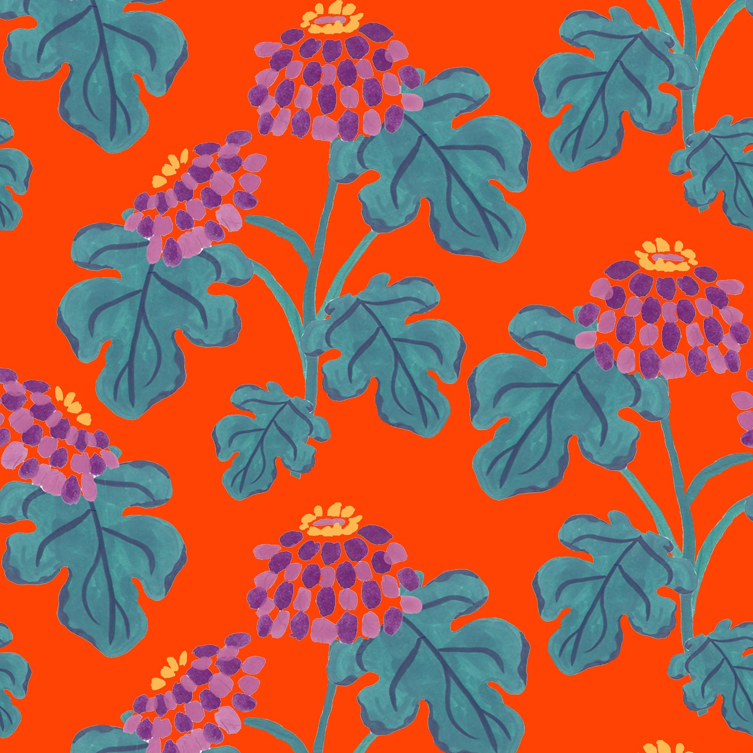 Casia Flowers Wallpaper- Red
