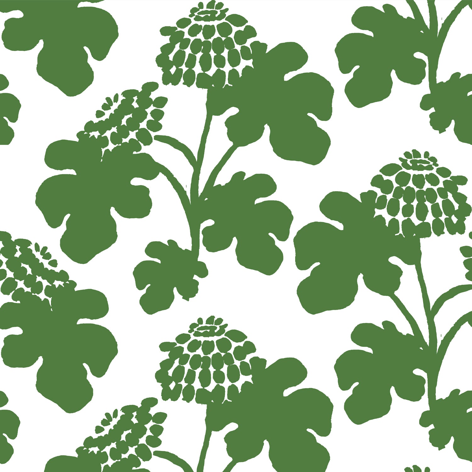 Casia Flowers Fabric - White/Grass