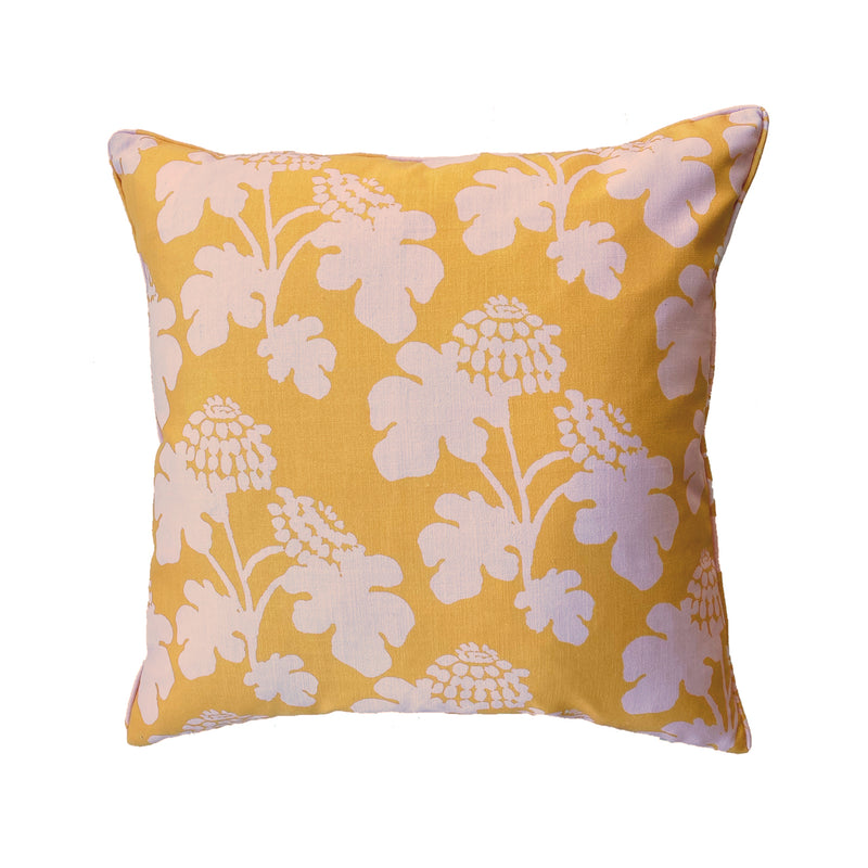 Casia Flowers Pillow - Marigold/Soft Pink