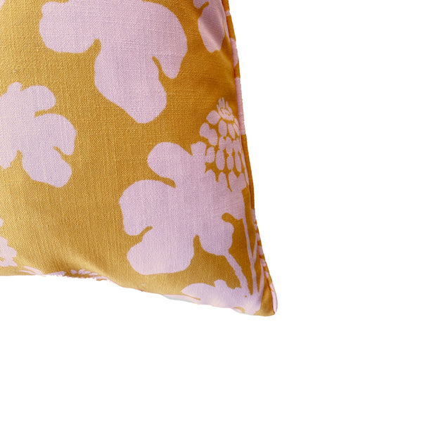 Casia Flowers Pillow - Marigold/Soft Pink