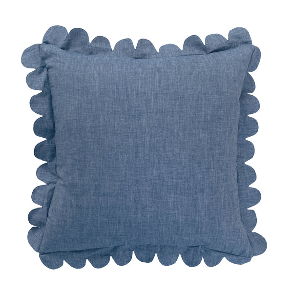 Scalloped Pillow - Chambray
