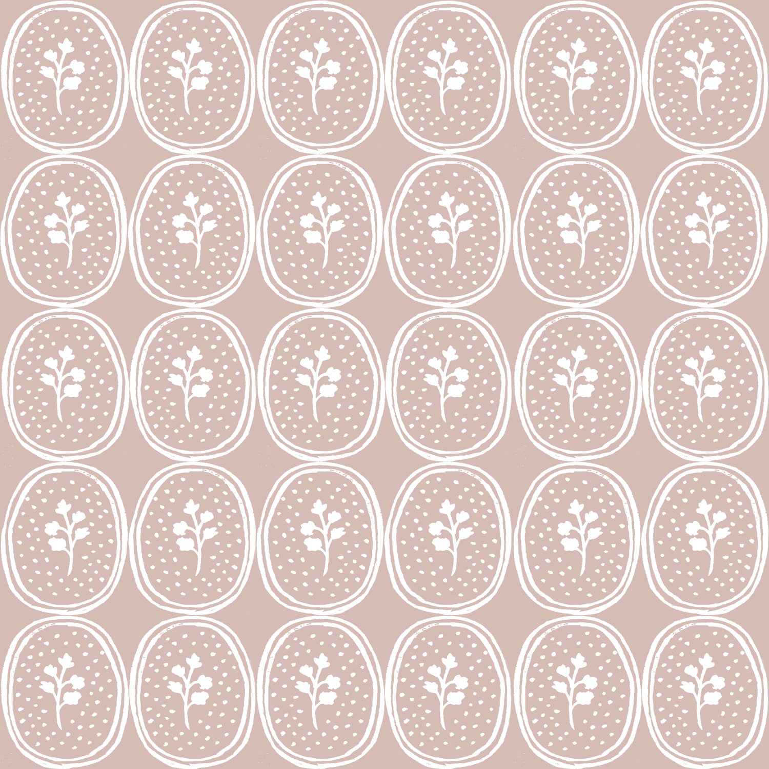 Ciao Cilantro Wallpaper- Dusty Mauve/White
