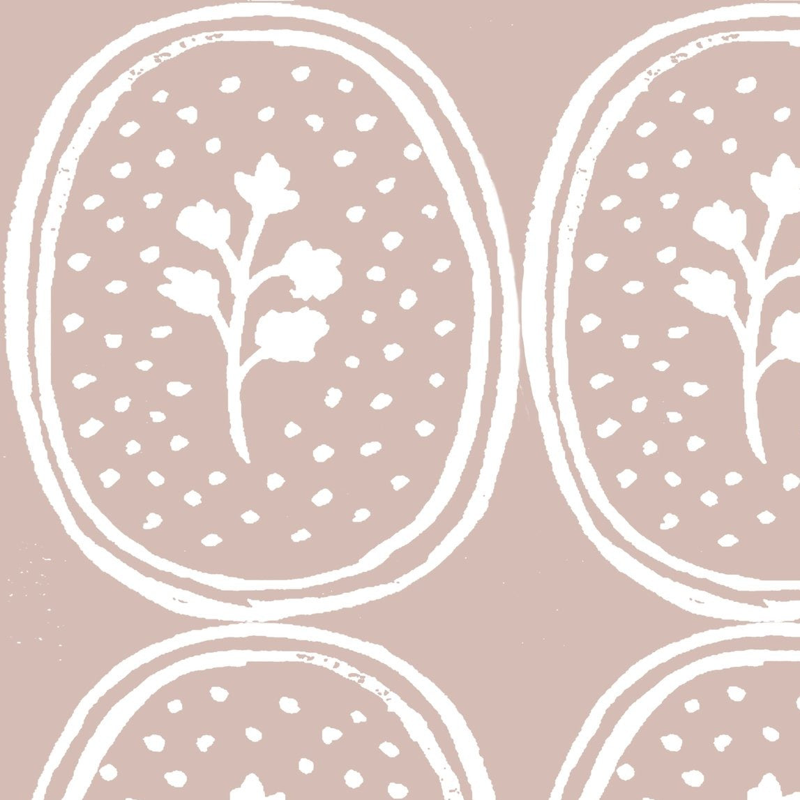 Ciao Cilantro Wallpaper- Dusty Mauve/White