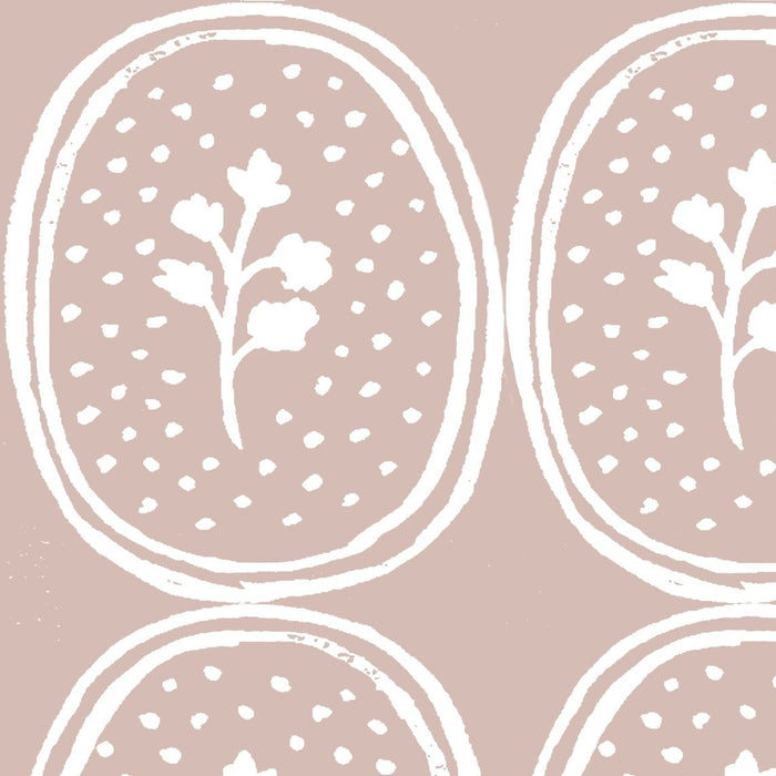 Ciao Cilantro Wallpaper- Dusty Mauve/White