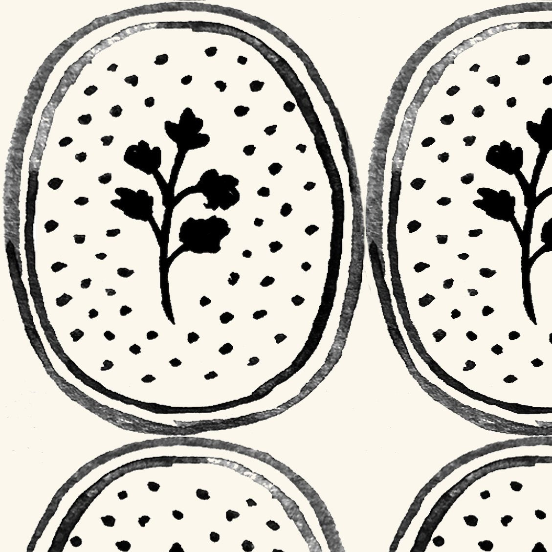 Ciao Cilantro Wallpaper- Ivory/Black