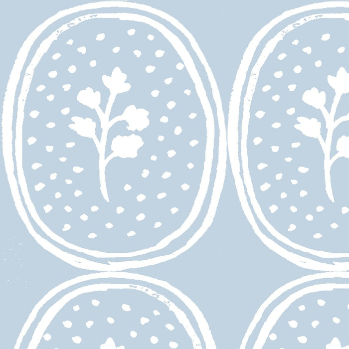 Ciao Cilantro Wallpaper- Soft Blue/White