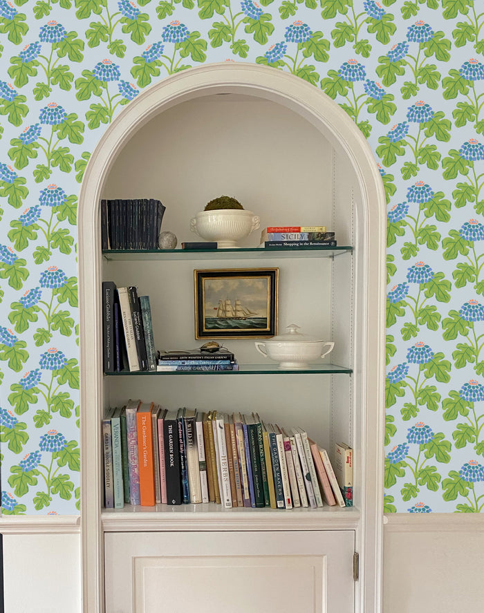 Casia Flowers Wallpaper - Soft Blue