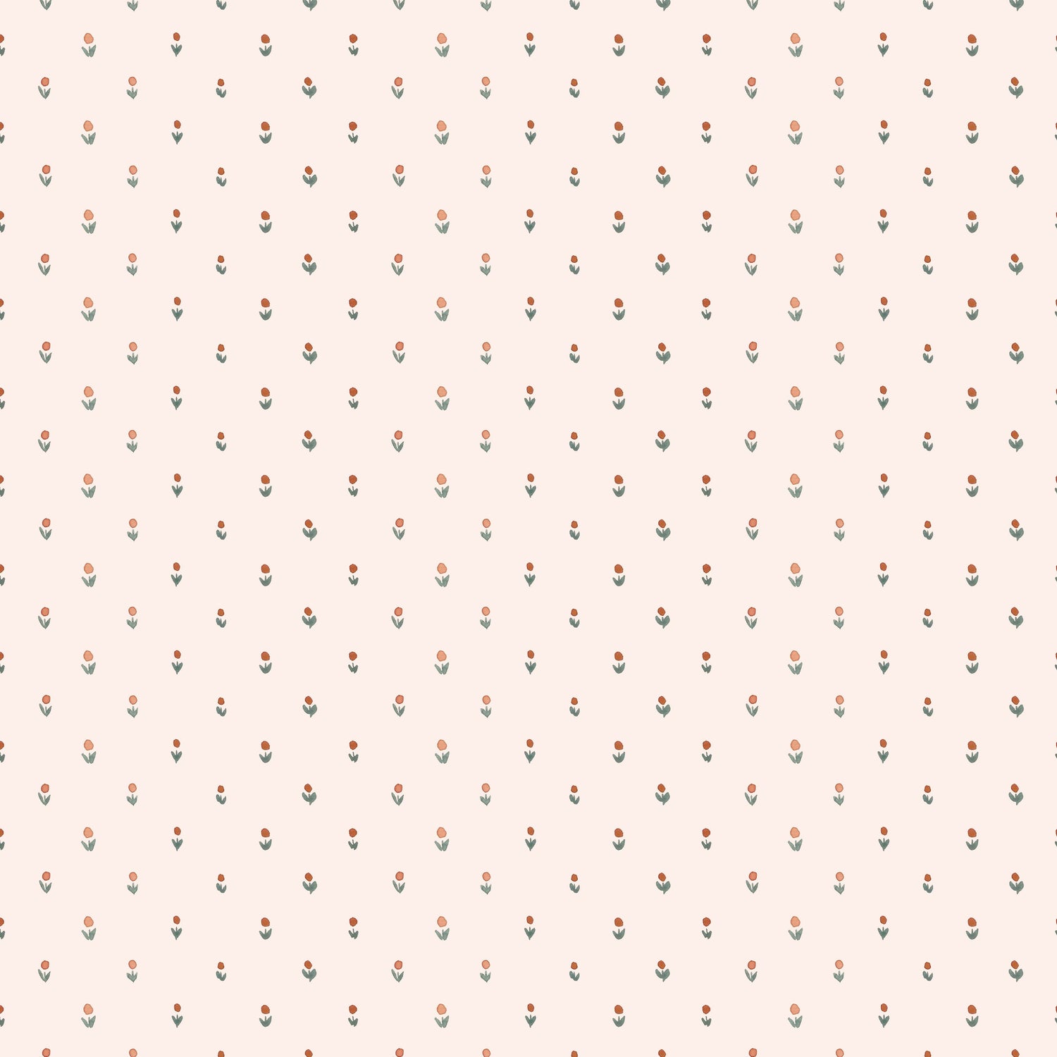Dutch Meadow Wallpaper - Soft Pink