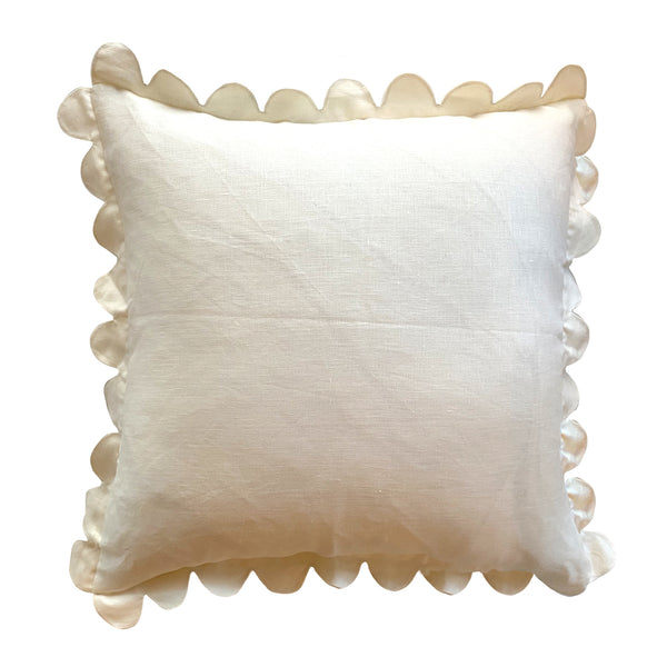 Ivory Scalloped Pillow