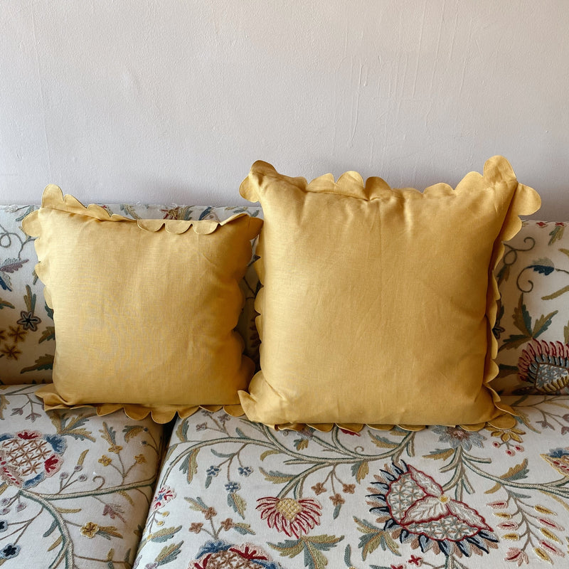 Mustard Scalloped Pillow