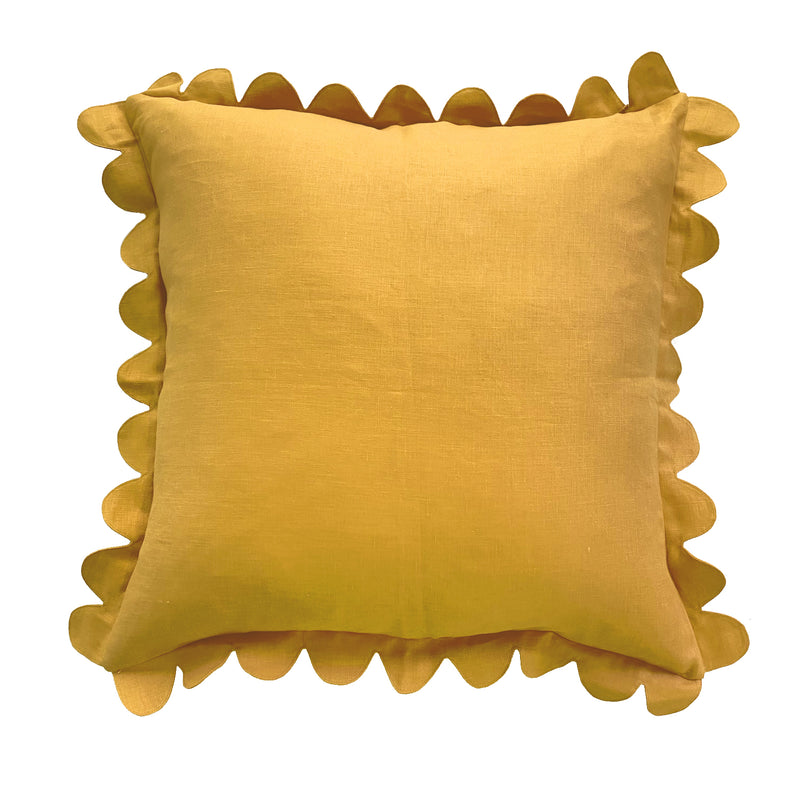 Scalloped Pillow - Mustard