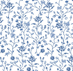Winona Flowers - White/Blue