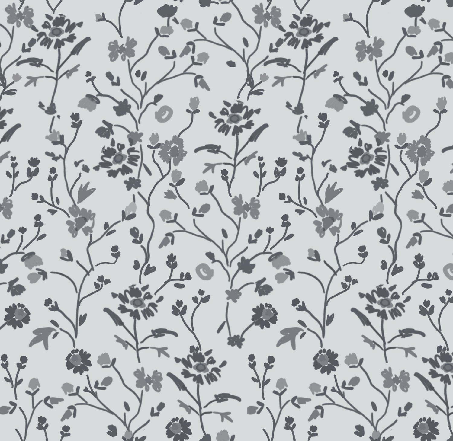 Winona Flowers Wallpaper - Grey