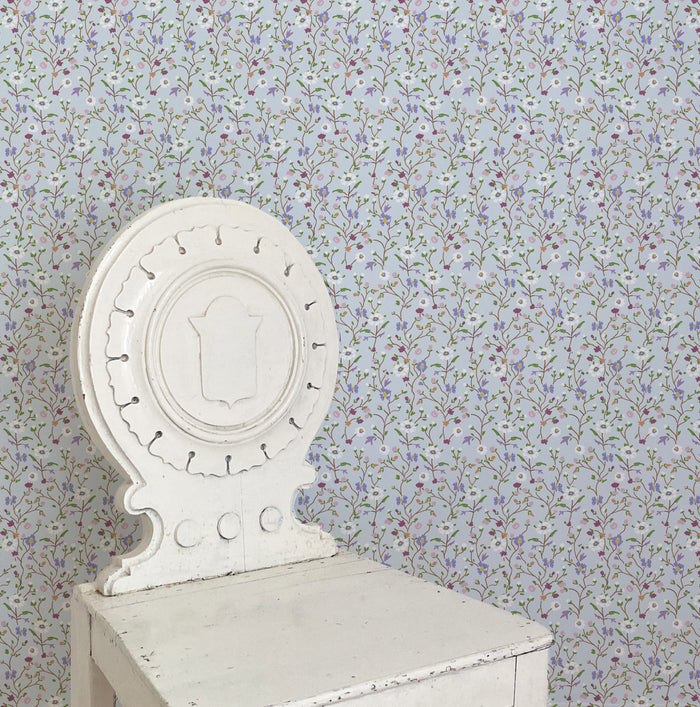 Winona Flowers Wallpaper- Periwinkle