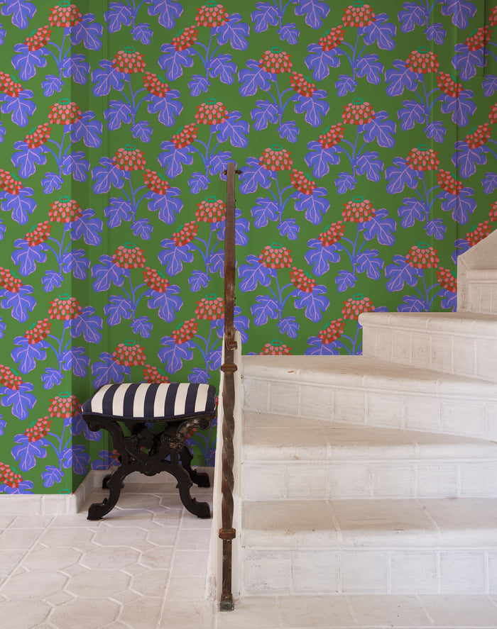 Casia Flowers Wallpaper - Green