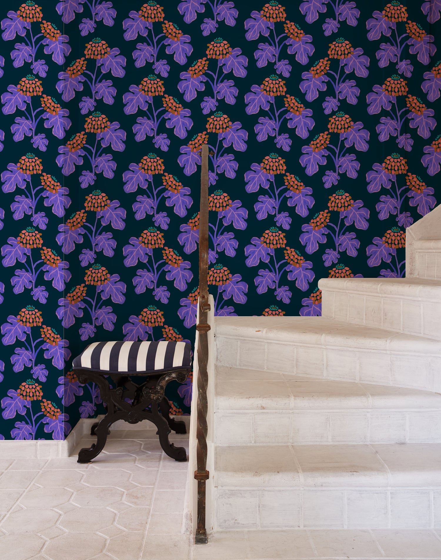 Casia Flowers Wallpaper - Black