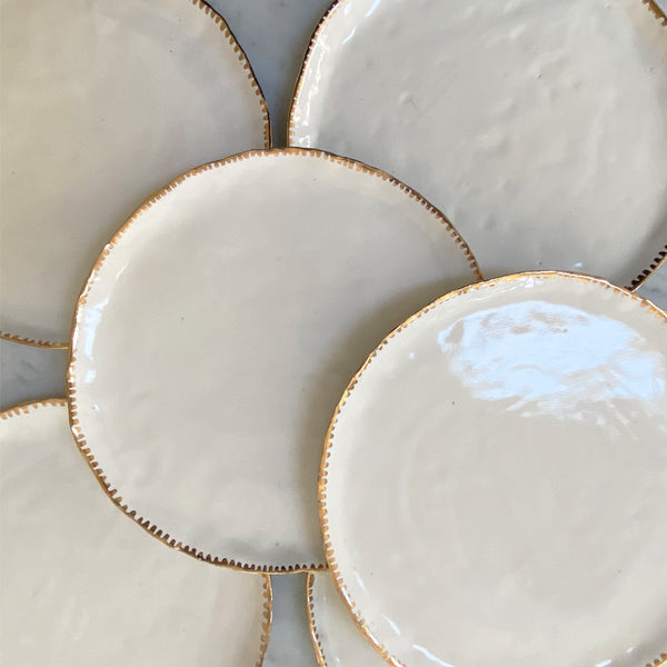 Gold Tipped Porcelain Cake Plate