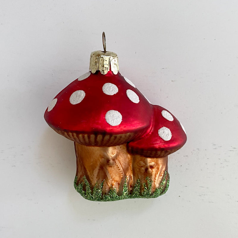 Blown Glass Mushroom Ornaments