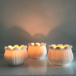 Lily of the Valley Marble Candle Votives - Set of 3